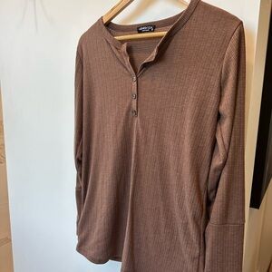 Ribbed Henley Top